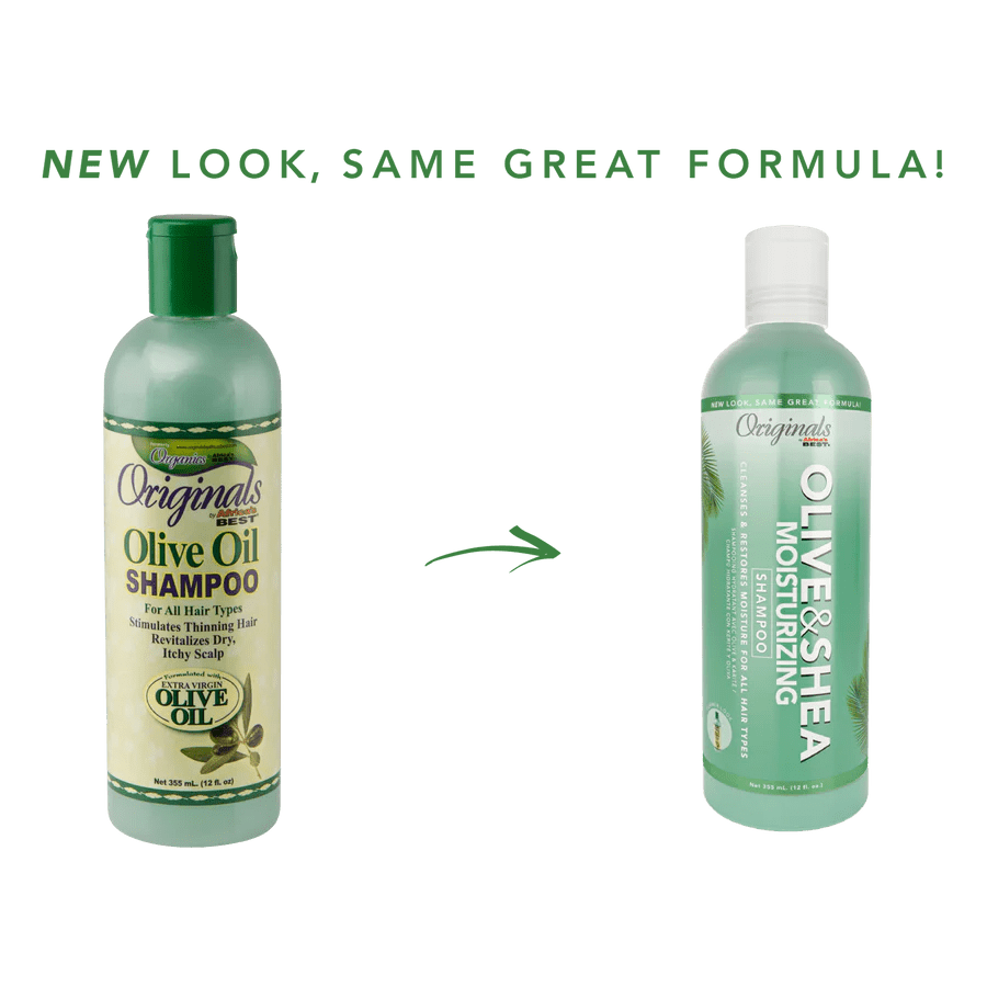 Originals by Africa's Best Olive & Shea Moisturizing Shampoo | Hydrating & Nourishing Cleanser for Dry, Damaged, or Textured Hair – Sulfate - Free – 16 oz - Beauty Exchange Beauty Supply