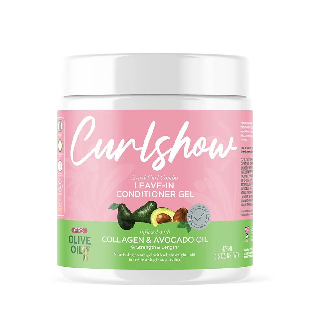 ORS Olive Oil Curlshow Leave - In Conditioner Gel – Infused with Collagen & Avocado Oil for Nourishment, Strength, and Shine (16 oz) - Beauty Exchange Beauty Supply