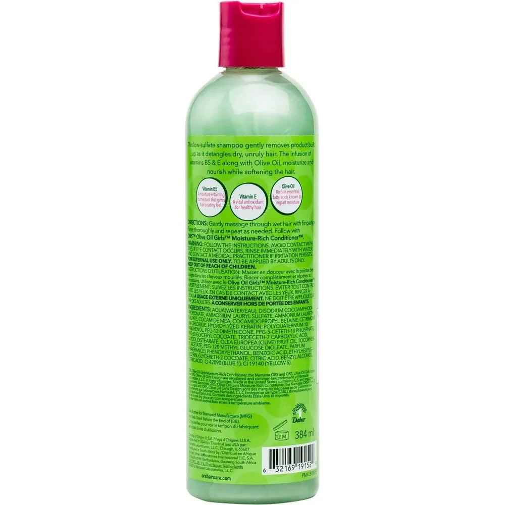 ORS Olive Oil Girls Gentle Cleanse Shampoo – Moisturizing & Detangling with Coconut & Olive Oil (13 oz) - Beauty Exchange Beauty Supply