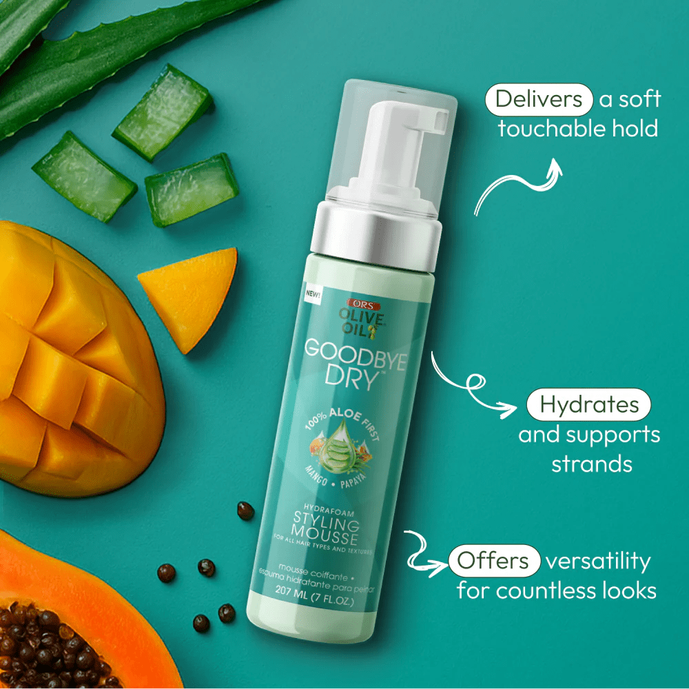 ORS Olive Oil Goodbye Dry Hydrafoam Styling Mousse – 7oz - Beauty Exchange Beauty Supply