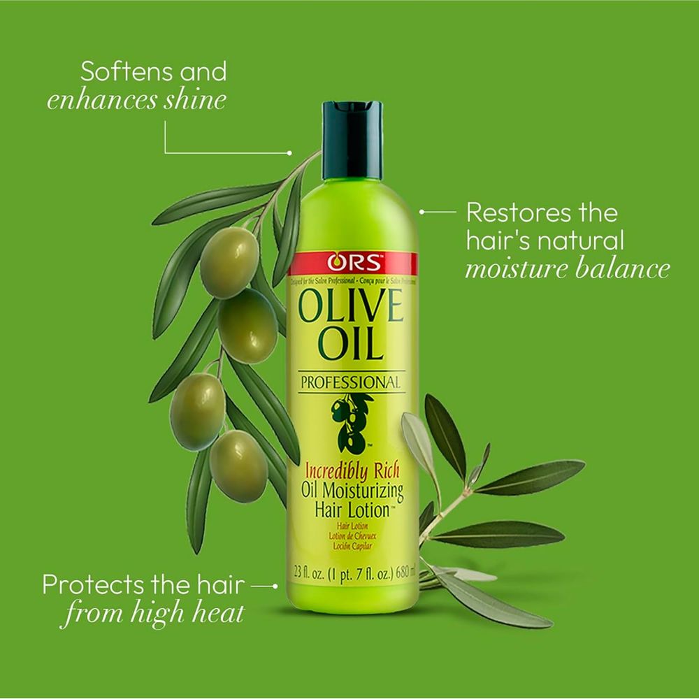 ORS Olive Oil Professional Incredibly Rich Oil Moisturizing Hair Lotion – Hydrates, Softens, Nourishes – 23 oz - Beauty Exchange Beauty Supply