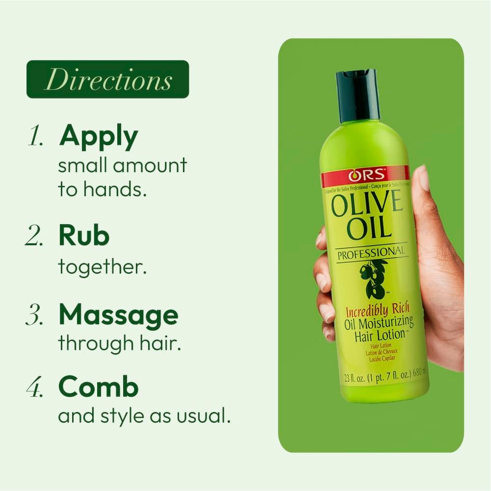 ORS Olive Oil Professional Incredibly Rich Oil Moisturizing Hair Lotion โ Hydrates, Softens, Nourishes โ 23 oz - Beauty Exchange Beauty Supply