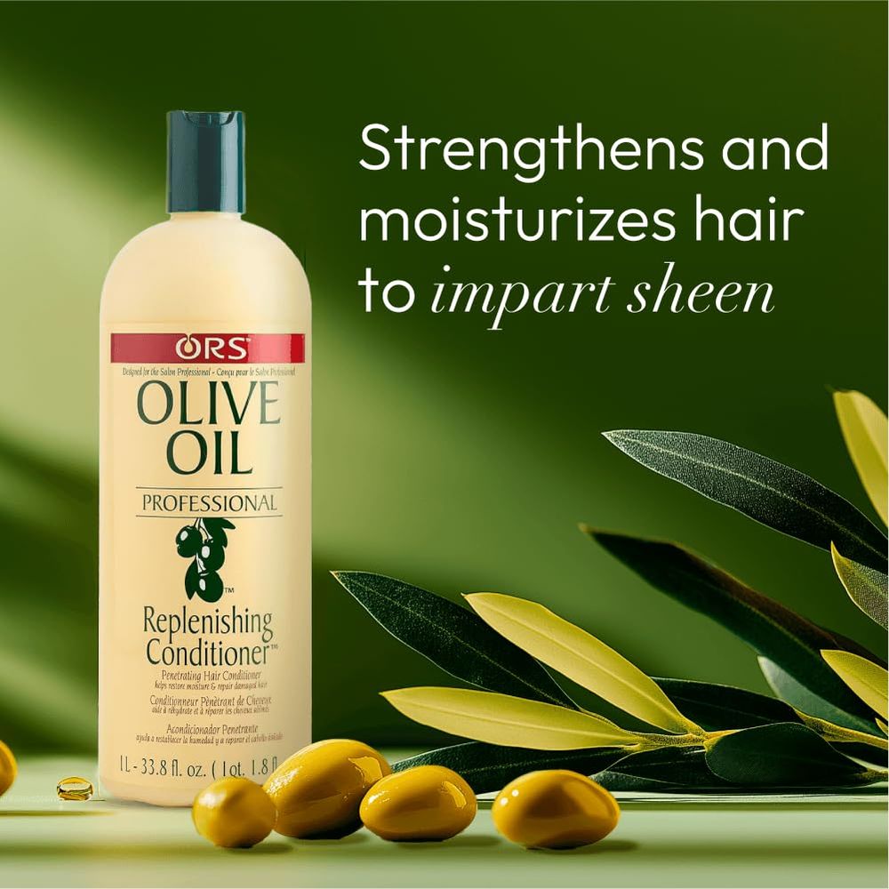 ORS Olive Oil Professional Replenishing Conditioner โ Restores Moisture, Softens, & Strengthens โ 33.8 oz - Beauty Exchange Beauty Supply