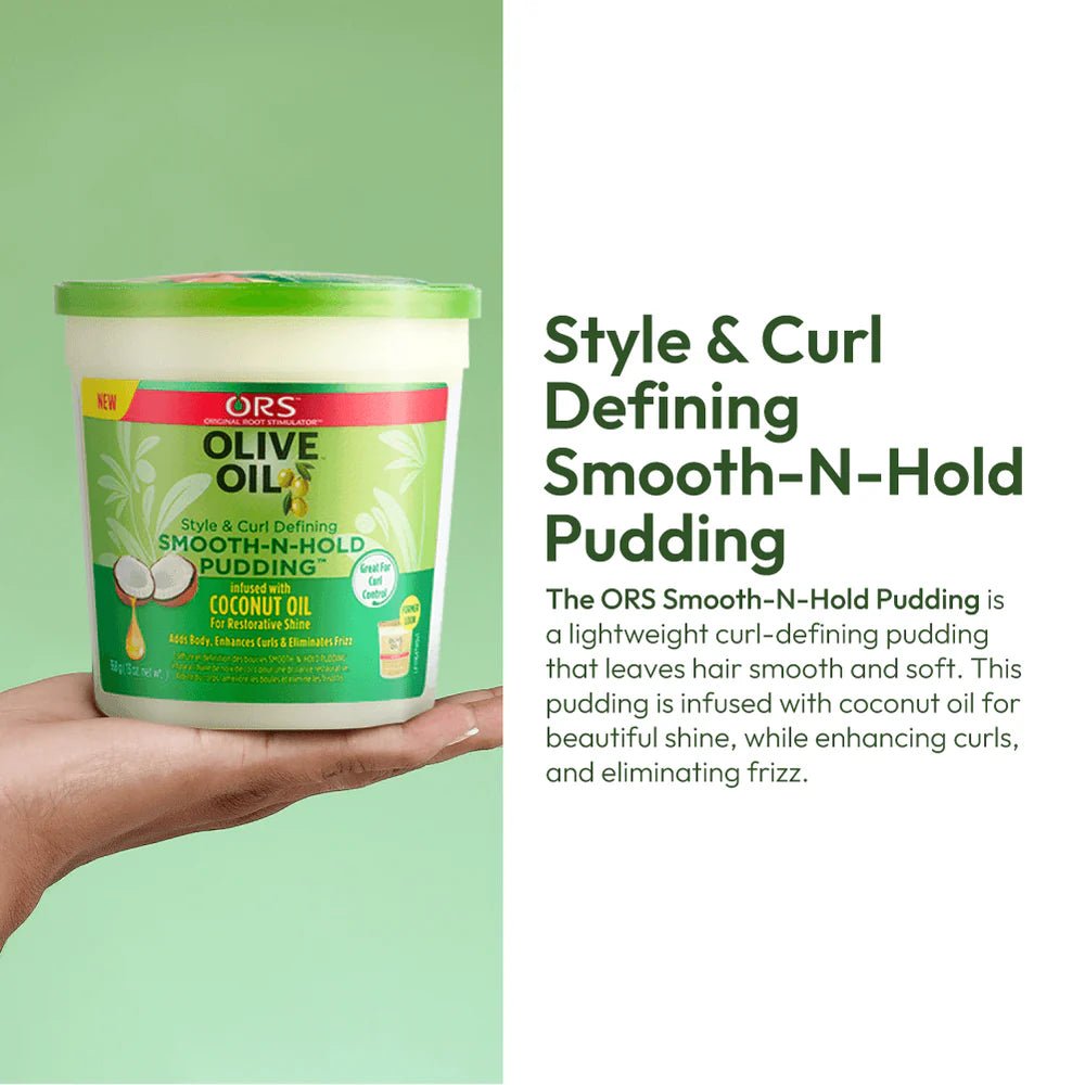 ORS Olive Oil Style & Curl Smooth - N - Hold Pudding (Alcohol - Free, Adds Shine) โ 13.0 oz - Beauty Exchange Beauty Supply