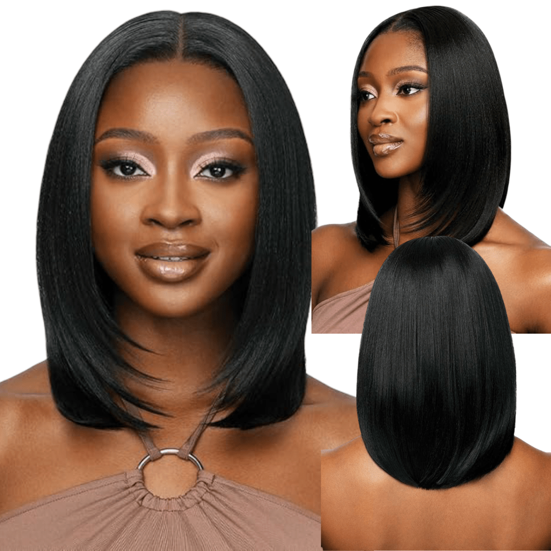 Outre 5x5 Lace Closure Human Hair Blend Wig Natural Yaki 14" - Beauty Exchange Beauty Supply