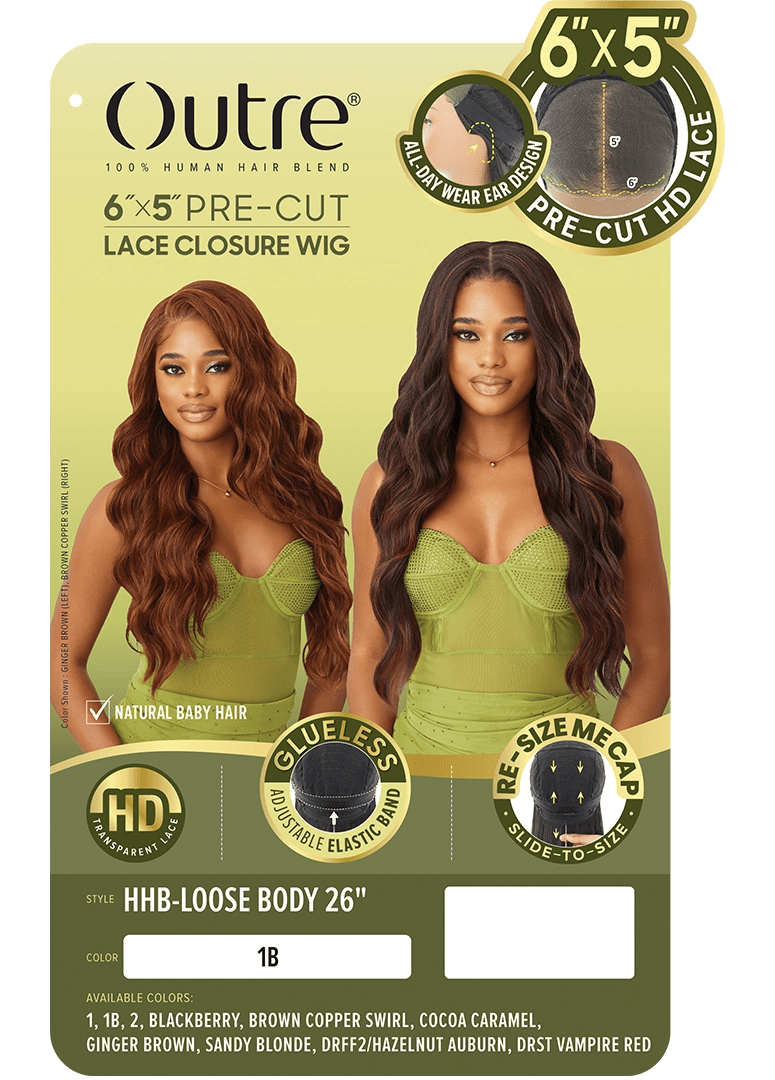 Outre 6x5 Pre - Cut Lace Closure Wig - HHB - Loose Body 26" - Beauty Exchange Beauty Supply