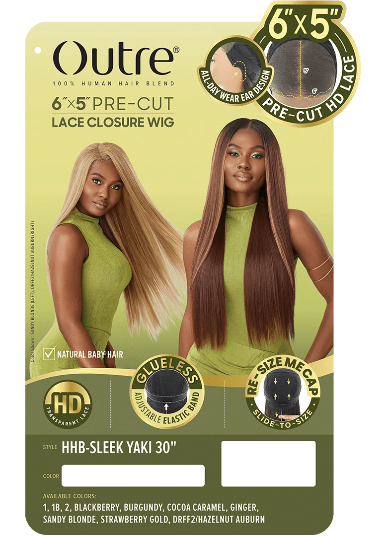 Outre 6x5 Pre - Cut Lace Closure Wig - HHB - Sleek Yaki 30" - Beauty Exchange Beauty Supply