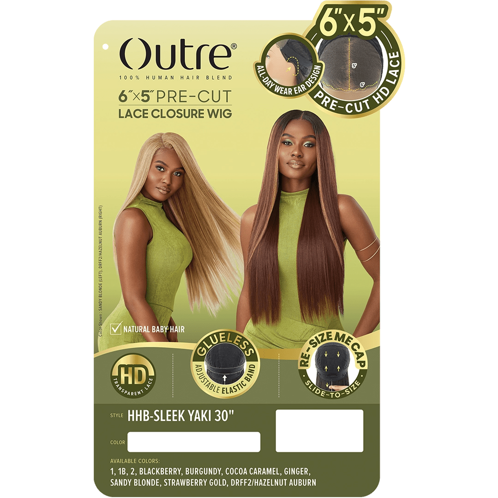 Outre 6x5 Pre - Cut Lace Closure Wig - HHB - Sleek Yaki 30" - Beauty Exchange Beauty Supply