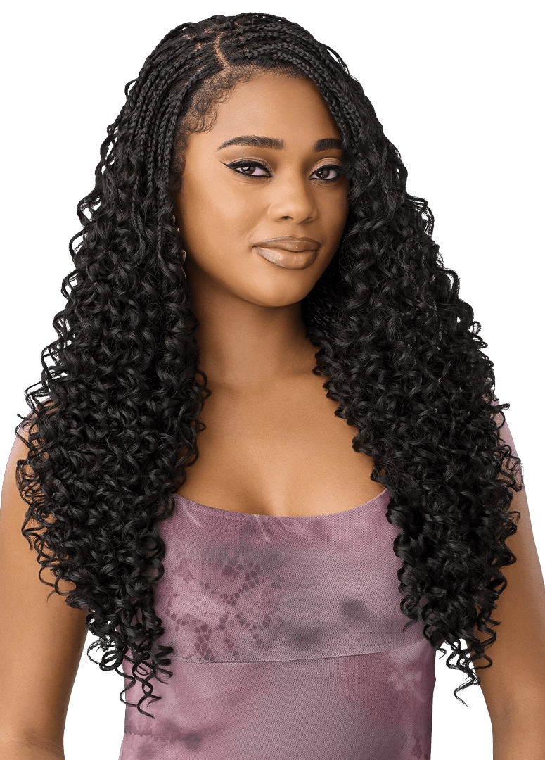 Outre Airtied 100% Fully Hand-Tied Human Hair Blend HD Lace Wig - Boho Passion Box Braids 24" - Beauty Exchange Beauty Supply