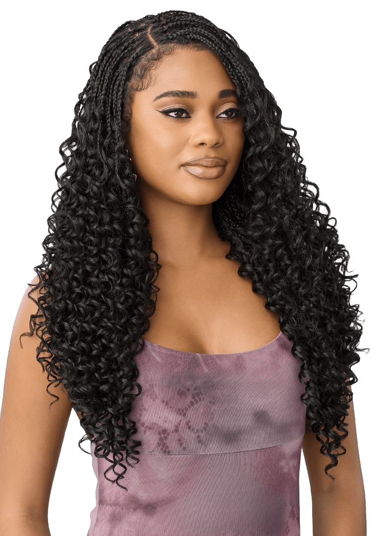 Outre Airtied 100% Fully Hand-Tied Human Hair Blend HD Lace Wig - Boho Passion Box Braids 24" - Beauty Exchange Beauty Supply