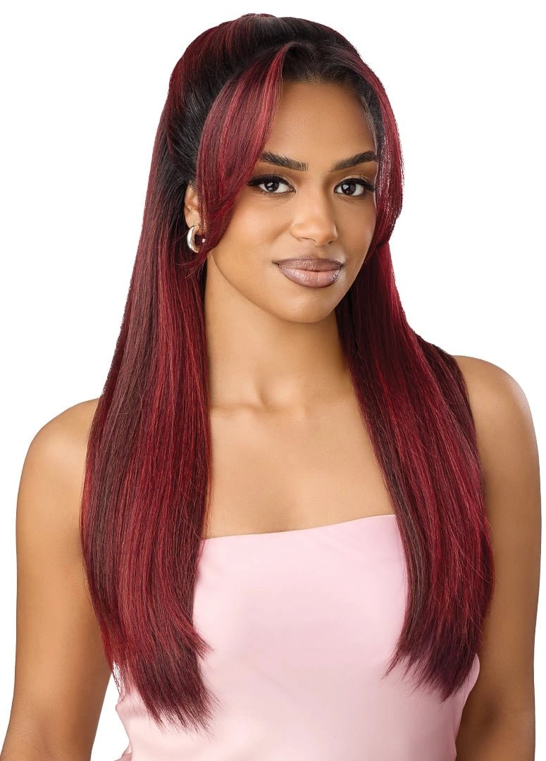 Outre Airtied 100% Fully Hand - Tied Human Hair Blend HD Lace Wig - HHB Soft Yaki 24" - Beauty Exchange Beauty Supply