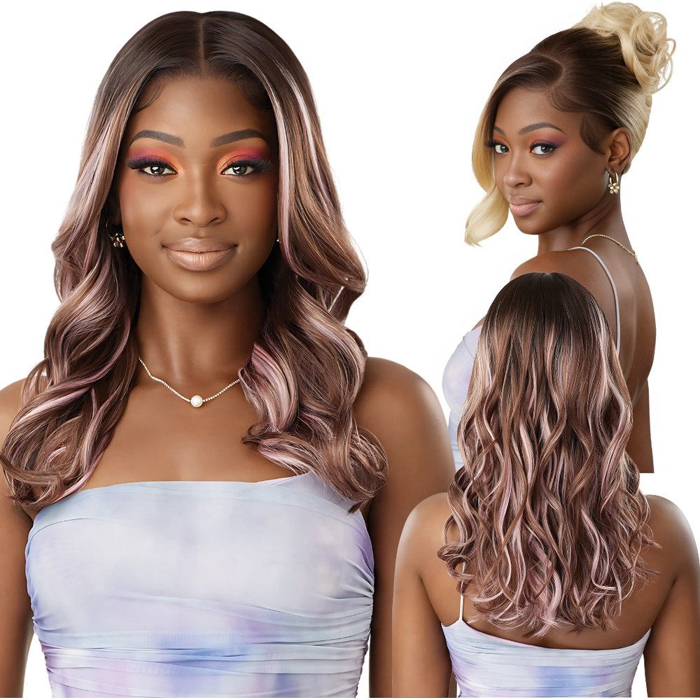 Outre Airtied 100% Fully Hand - Tied Human Hair Blend HD Lace Wig - Natural Wave 20" - Beauty Exchange Beauty Supply
