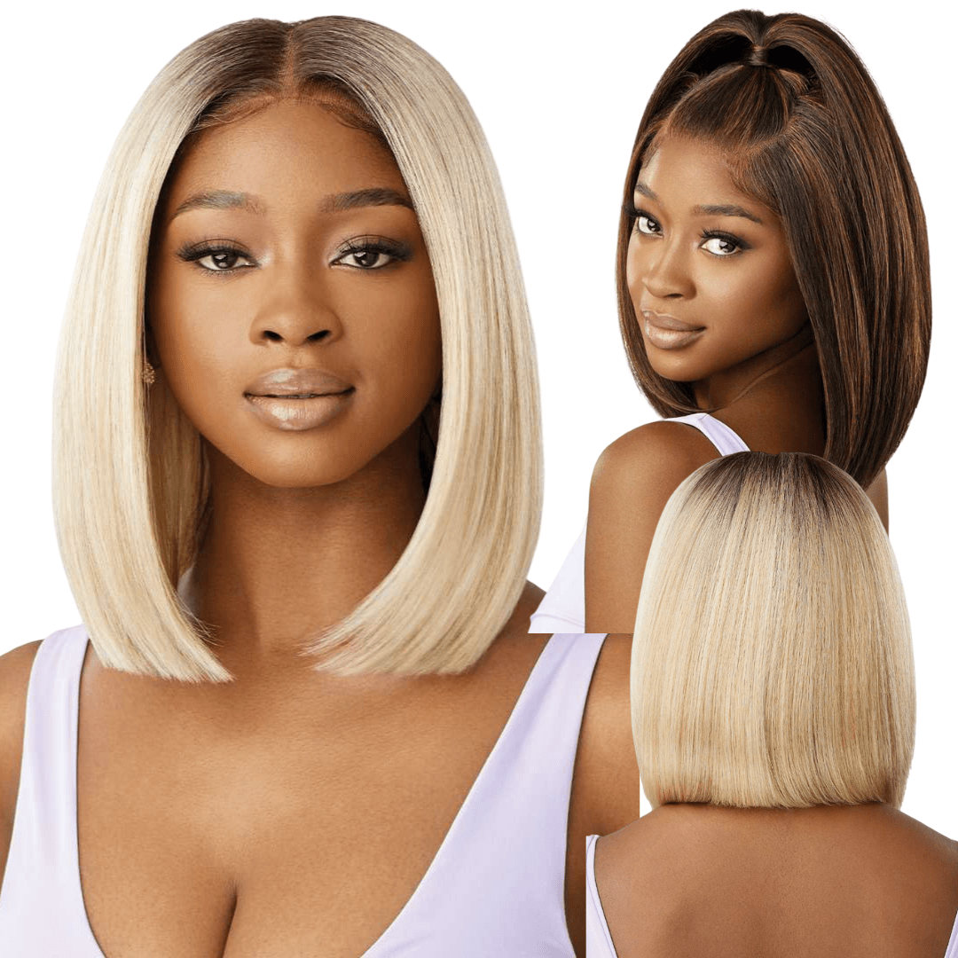 Outre Airtied 100% Fully Hand - Tied Human Hair Blend HD Lace Wig - Yaki 12" - Beauty Exchange Beauty Supply