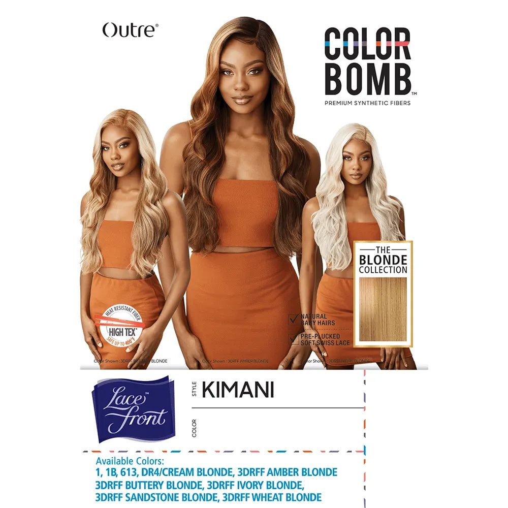 Outre Color Bomb Lace Front Wig – KIMANI | Long Body Wave with Salon - Blended Blonde Tones & Soft Swiss Lace - Beauty Exchange Beauty Supply