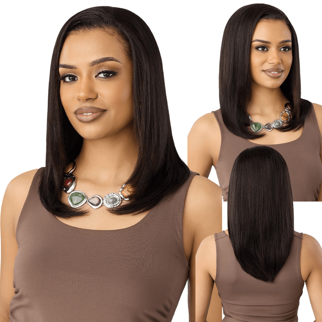 Outre EverRoot 100% Unprocessed Human Hair Half Wig - HH - Yaki Straight 18” - Beauty Exchange Beauty Supply