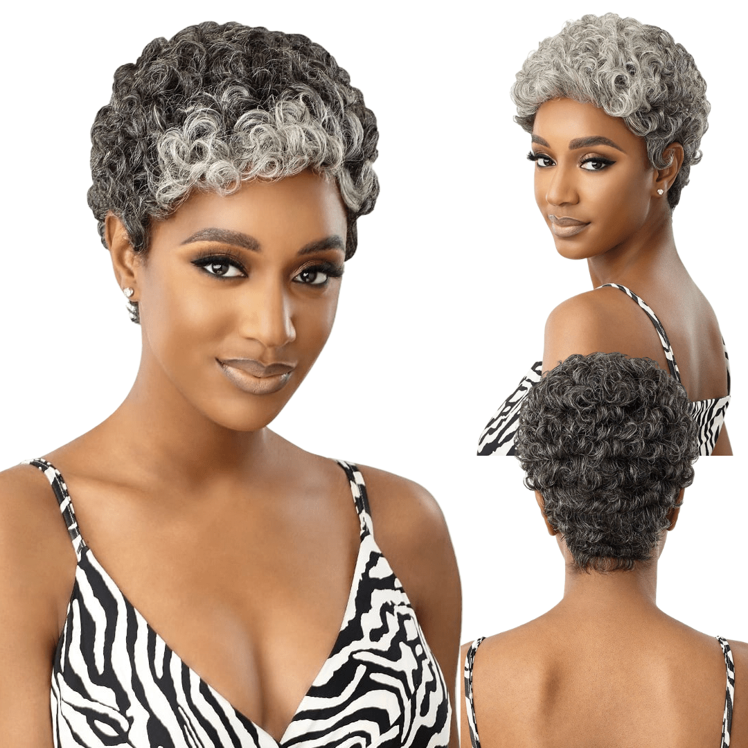 Outre Fab & Fly Cull Cap Wig Gray Glamour Human Hair Full Wig - Dina - Beauty Exchange Beauty Supply