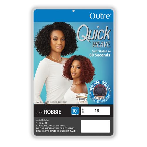 Outre Half Wig Quick Weave – Robbie | Silky Layers with Natural Flow | Available in Classic & Trendy Shades | One Size Fits Most - Beauty Exchange Beauty Supply