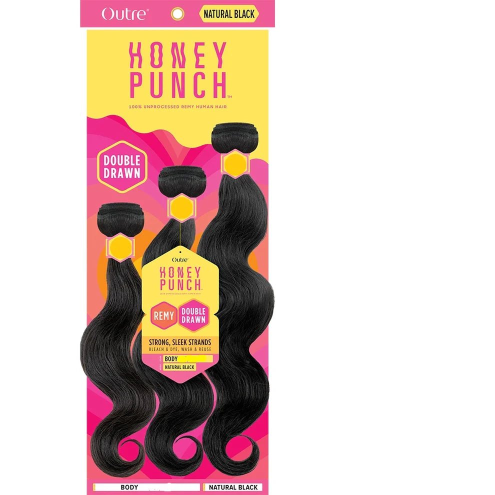 Outre Honey Punch Body | 100% Unprocessed Remy Human Hair | BODY WAVE | Natural Color | - Beauty Exchange Beauty Supply