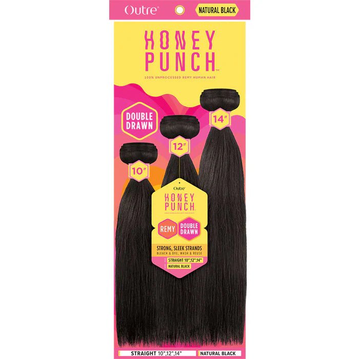 Outre Honey Punch Double Drawn 100% Unprocessed Remy Human Hair – STRAIGHT MULTI | Thick, Silky & Natural | - Beauty Exchange Beauty Supply