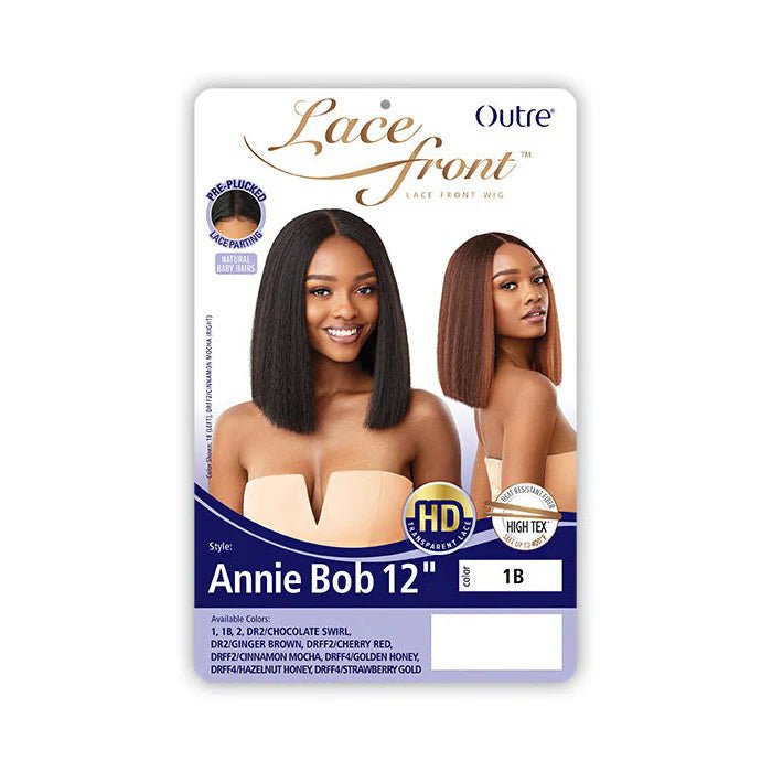 Outre Lace Front Synthetic HD Lace Wig – Annie Bob 12" | Sleek, Sharp, Stylish | HD Melt Bob Cut - Beauty Exchange Beauty Supply