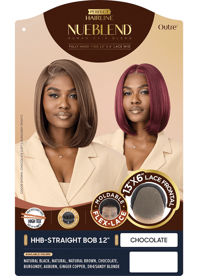 Outre NueBlend Perfect Hairline 13x6 Lace Frontal Wig – HHB Straight Bob 12” - Beauty Exchange Beauty Supply