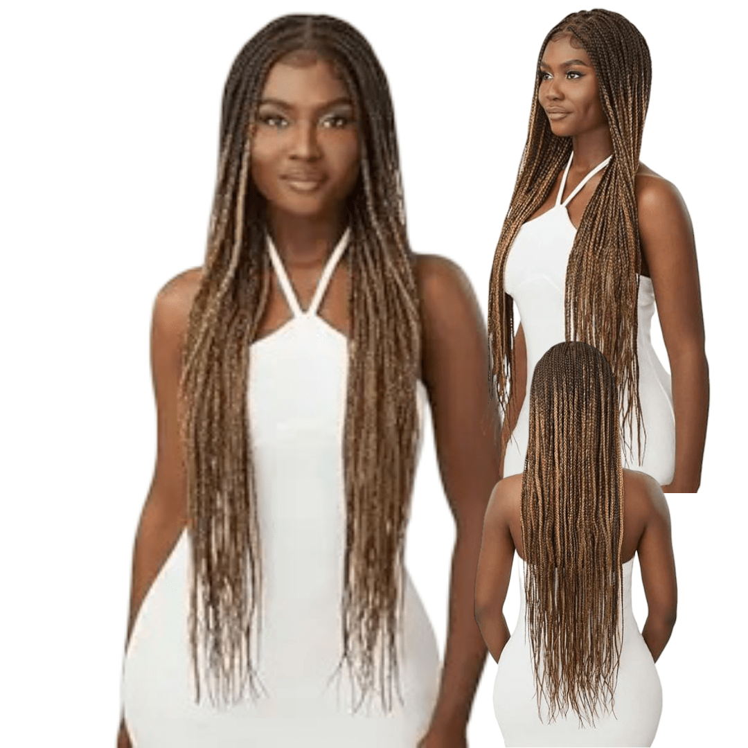 Outre Pre - Braided Fully Hand - Tied Whole Lace Wig Knotless Box Braids 36" - Beauty Exchange Beauty Supply
