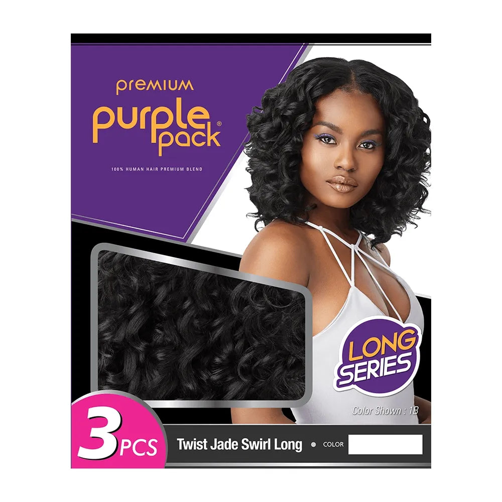 Outre Premium Purple Pack – Twist Jade Swirl Long | Swirled Curl Crochet & Braid Hair | Lightweight & Hot Water Set Ready - Beauty Exchange Beauty Supply