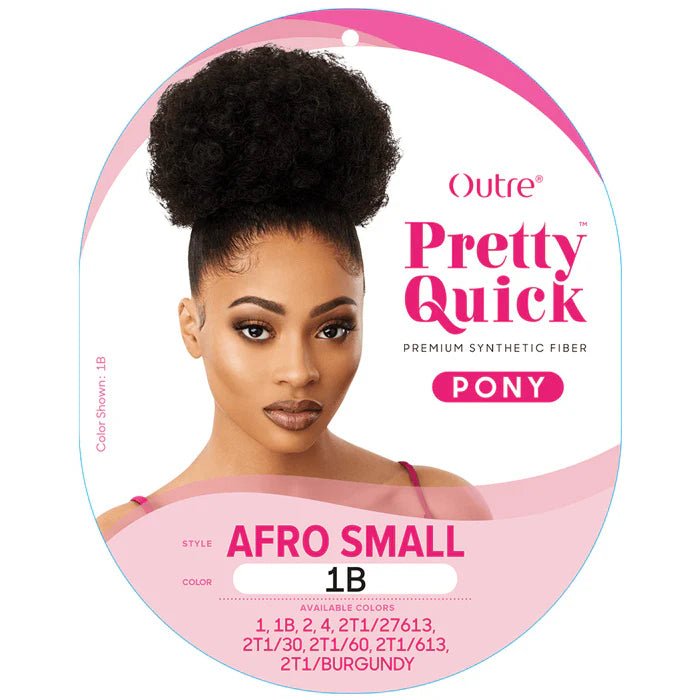 Outre Pretty Quick Drawstring Ponytail – AFRO SMALL | Soft Puff with Natural Texture | Lightweight, Everyday Style - Beauty Exchange Beauty Supply
