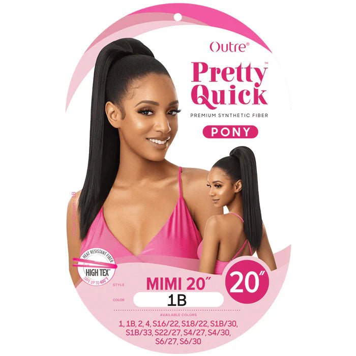Outre Pretty Quick Drawstring Ponytail – MIMI 20” | Soft Layers & Natural Flow | Chic, Mid - Length Everyday Pony - Beauty Exchange Beauty Supply