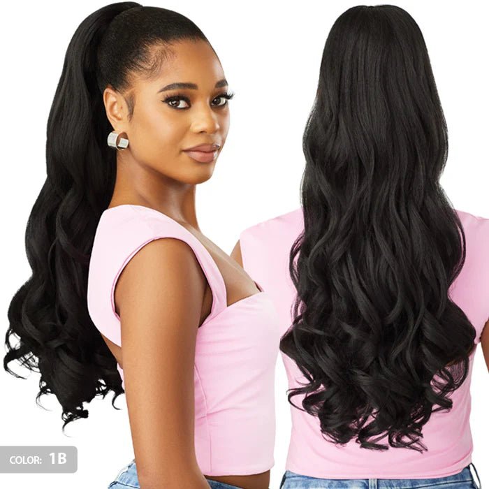 Outre Pretty Quick Neesha Drawstring Ponytail – NEESHA GLAM CURL 24” | Textured Curls with Natural Volume | Soft & Glam in Minutes - Beauty Exchange Beauty Supply