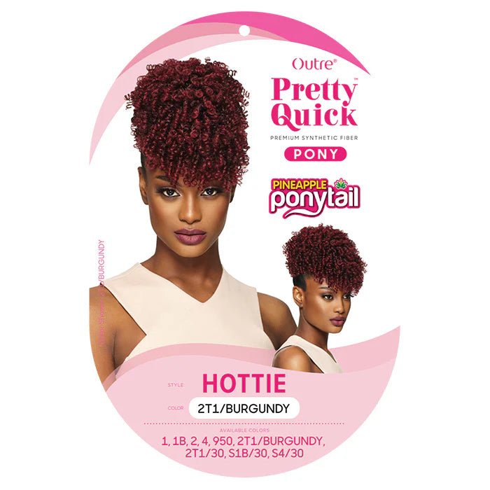 Outre Pretty Quick Pineapple Ponytail – HOTTIE | Big, Bold Curls with Natural Texture | Voluminous & Easy to Wear - Beauty Exchange Beauty Supply