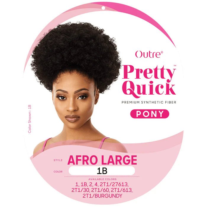Outre Pretty Quick Wrap Ponytail – AFRO LARGE | Bold, Fluffy Texture with Easy Wrap Finish | Big Hair, Fast Style - Beauty Exchange Beauty Supply