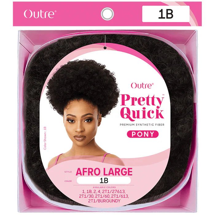 Outre Pretty Quick Wrap Ponytail – AFRO LARGE | Bold, Fluffy Texture with Easy Wrap Finish | Big Hair, Fast Style - Beauty Exchange Beauty Supply