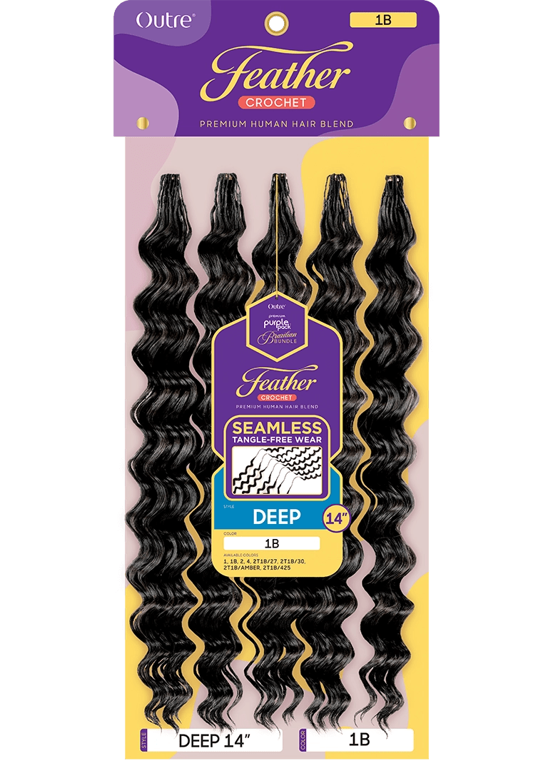 Outre Purple Pack Human Hair Blend Brazilian Feather Crochet – Deep - Beauty Exchange Beauty Supply