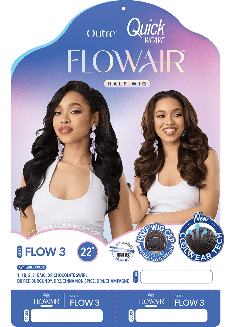 Outre Quick Weave Flowair Synthetic Half Wig – Flow 3 - Beauty Exchange Beauty Supply
