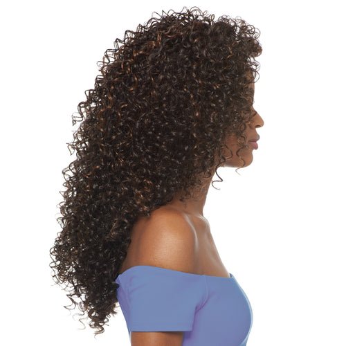 Outre Synthetic Hair Half Wig Quick Weave – Batik Dominican Curly | Bold Volume, Defined Curls | Available in Rich & Vibrant Shades | One Size Fits Most - Beauty Exchange Beauty Supply