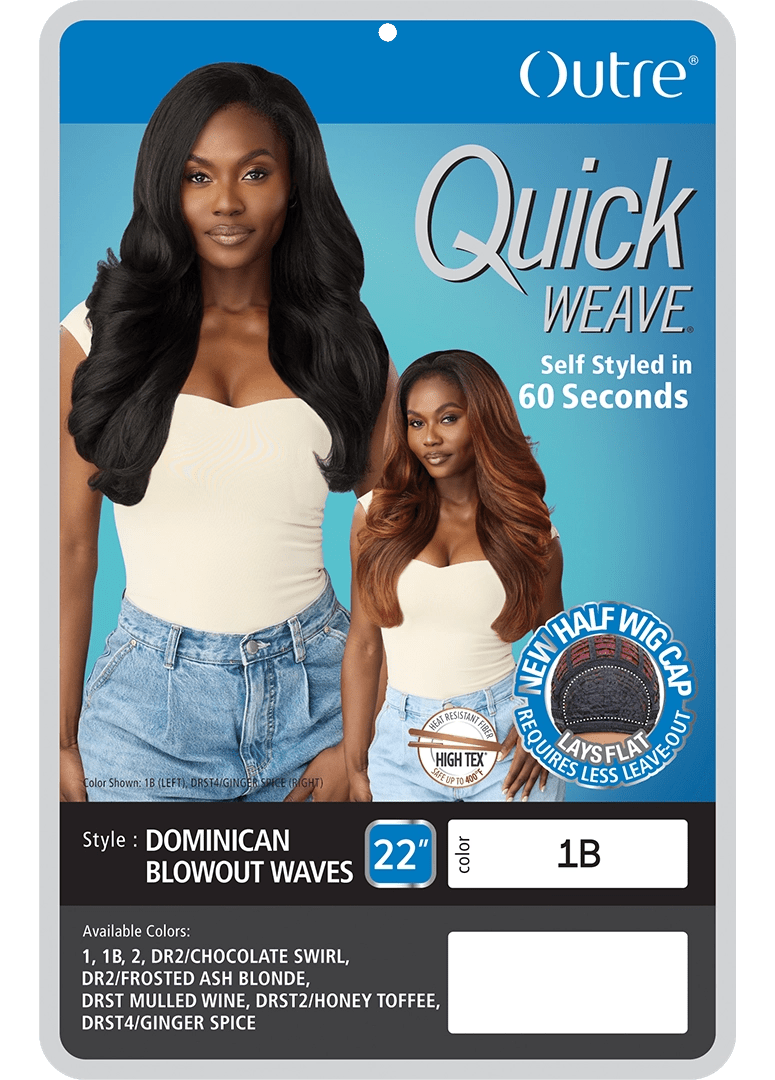 Outre Synthetic Hair Half Wig Quick Weave – Dominican Blowout Waves - Beauty Exchange Beauty Supply