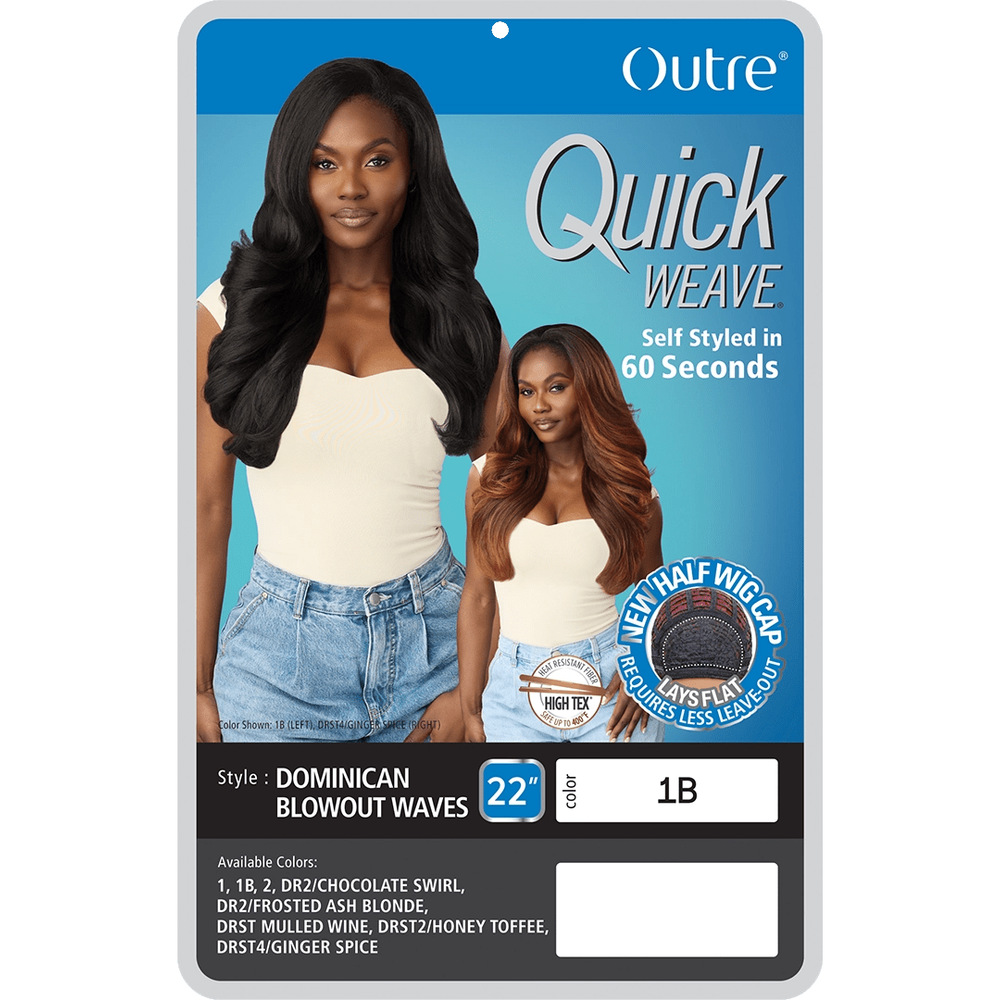 Outre Synthetic Hair Half Wig Quick Weave – Dominican Blowout Waves - Beauty Exchange Beauty Supply