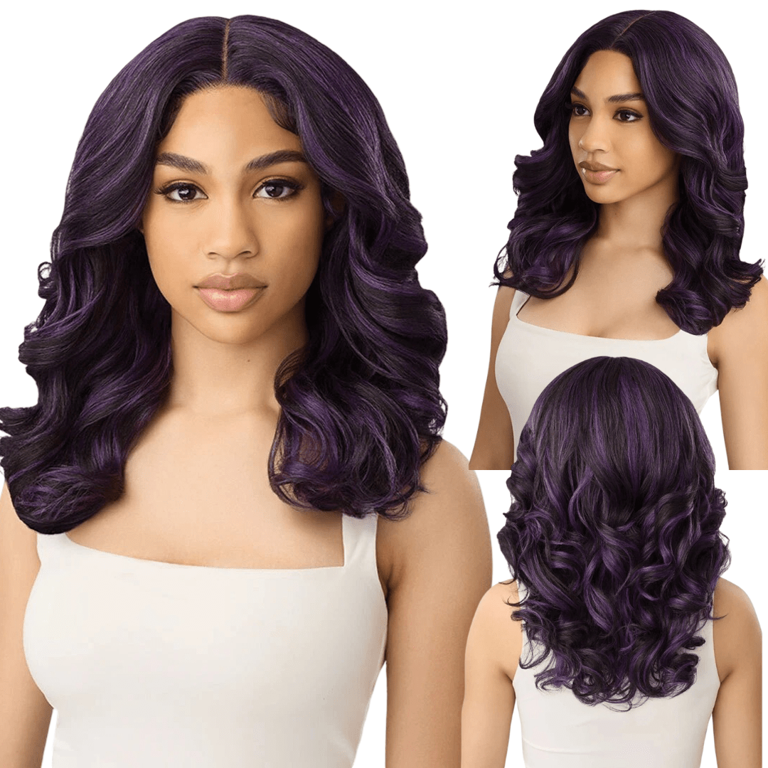 みんちゃ　LA BELLE ETUDE MIXフェザーヤーン Outre Synthetic HD Lace Lace Front Wig - Chana 18”