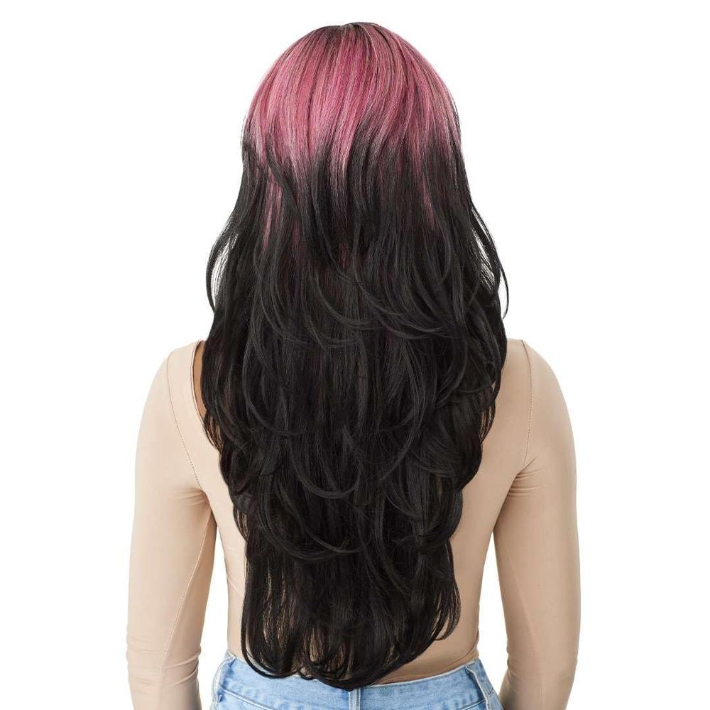 Outre WigPop Synthetic Wig – Cyra | Loose Curls with Bangs & Natural Volume Pop - On Style in Sweet Shades - Beauty Exchange Beauty Supply