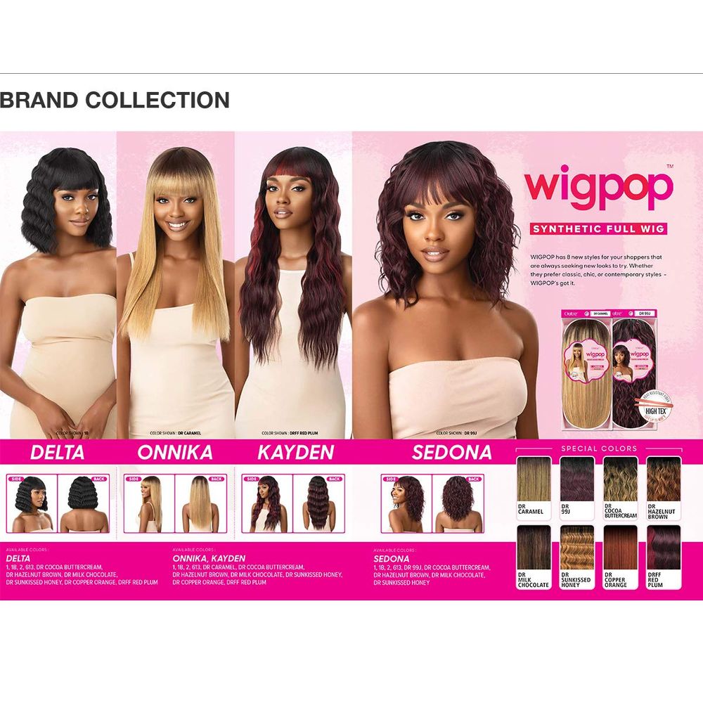 Outre WigPop Synthetic Wig – Delta | Full Curls, Bold Colors & Ready - to - Wear Glam Zero Fuss, Maximum Volume - Beauty Exchange Beauty Supply