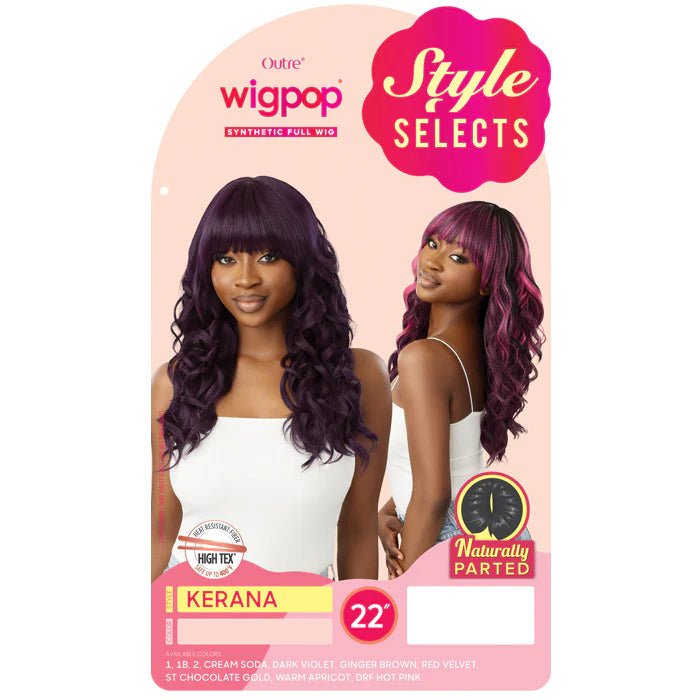 Outre WigPop Synthetic Wig – Kerana | Bold Bangs, Sleek Finish & Pop - On Ease Natural to Fantasy Shades - Beauty Exchange Beauty Supply