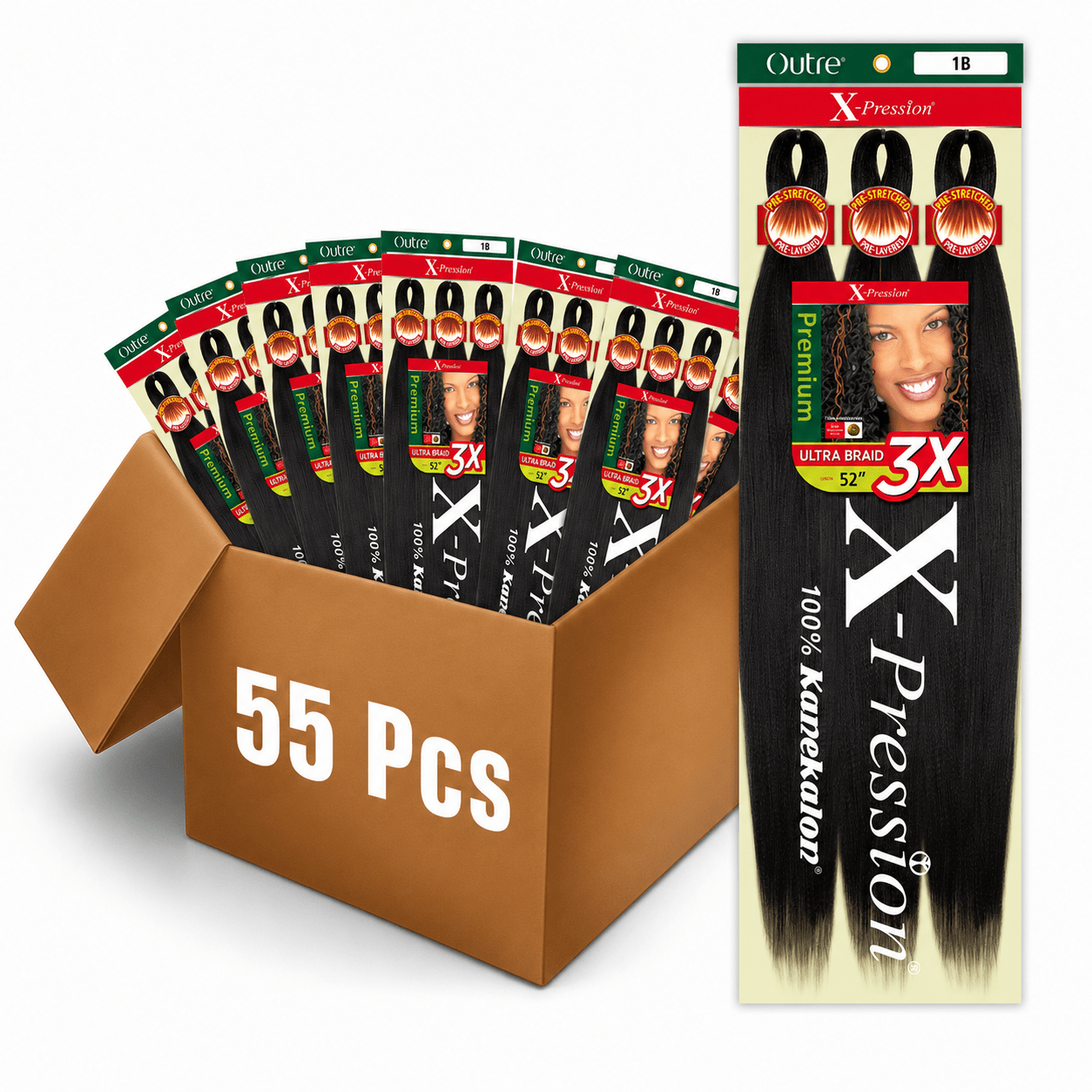 Outre X-Pression 3X Pre-Stretched Braiding Hair 52" (Box Deal) - Beauty Exchange Beauty Supply