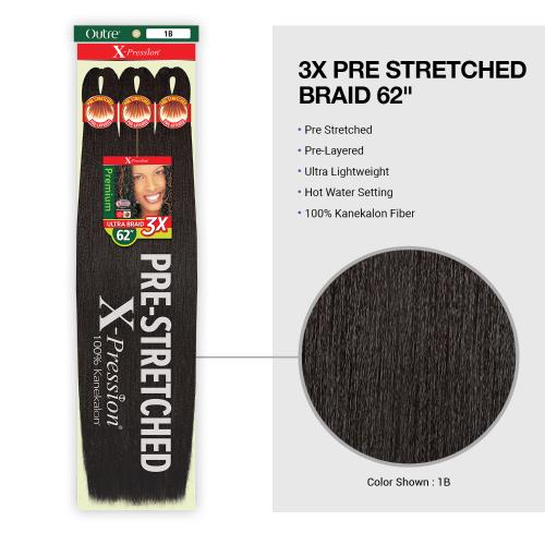 Outre X - Pression 3X Pre - Stretched Kanekalon Braid 62" - Beauty Exchange Beauty Supply