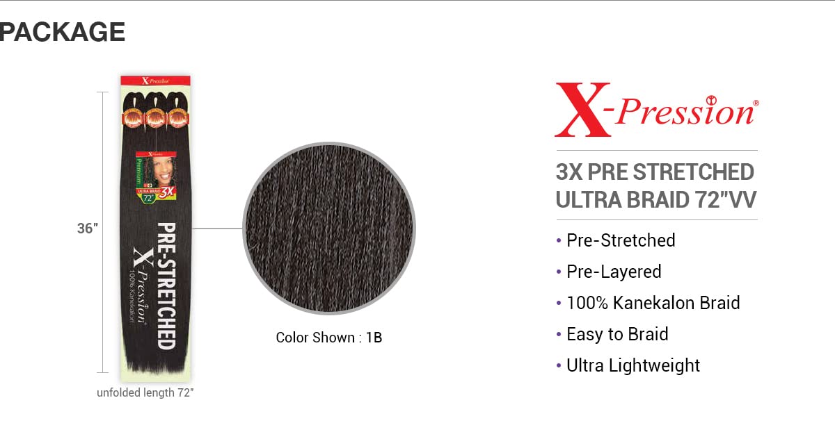 Outre X - Pression Premium Ultra Braid 3X 72" - Beauty Exchange Beauty Supply