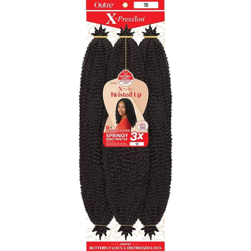 Outre X - Pression Twisted Up 3X Springy Afro Twist Synthetic Crochet Hair 24" - Beauty Exchange Beauty Supply