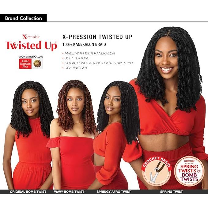 Outre X - Pression Twisted Up Springy Afro Twist 16" | Soft, Lightweight, Natural Texture | Perfect for Twists, Curls & Crochet Styles - Beauty Exchange Beauty Supply