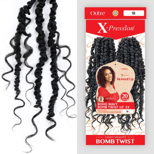 Outre X‑Pression Synthetic Crochet Hair – 2X Boho Wavy Bomb Twist 10″ - Beauty Exchange Beauty Supply