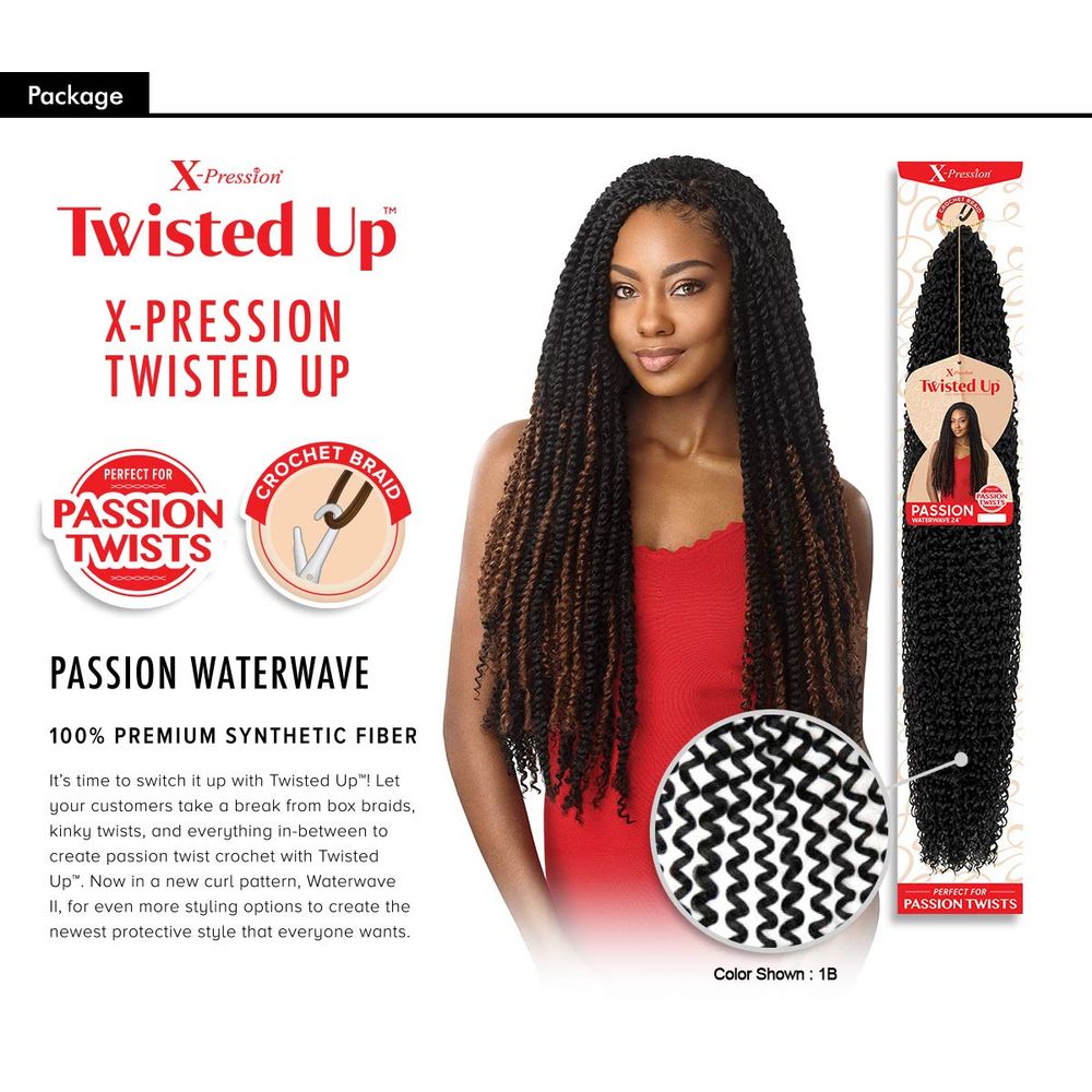 Outre X‑Pression Synthetic Crochet Hair – Passion Waterwave 24″ - Beauty Exchange Beauty Supply