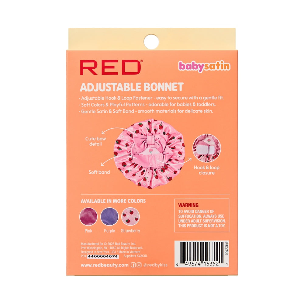 Baby Adjustable Bonnet – Strawberry